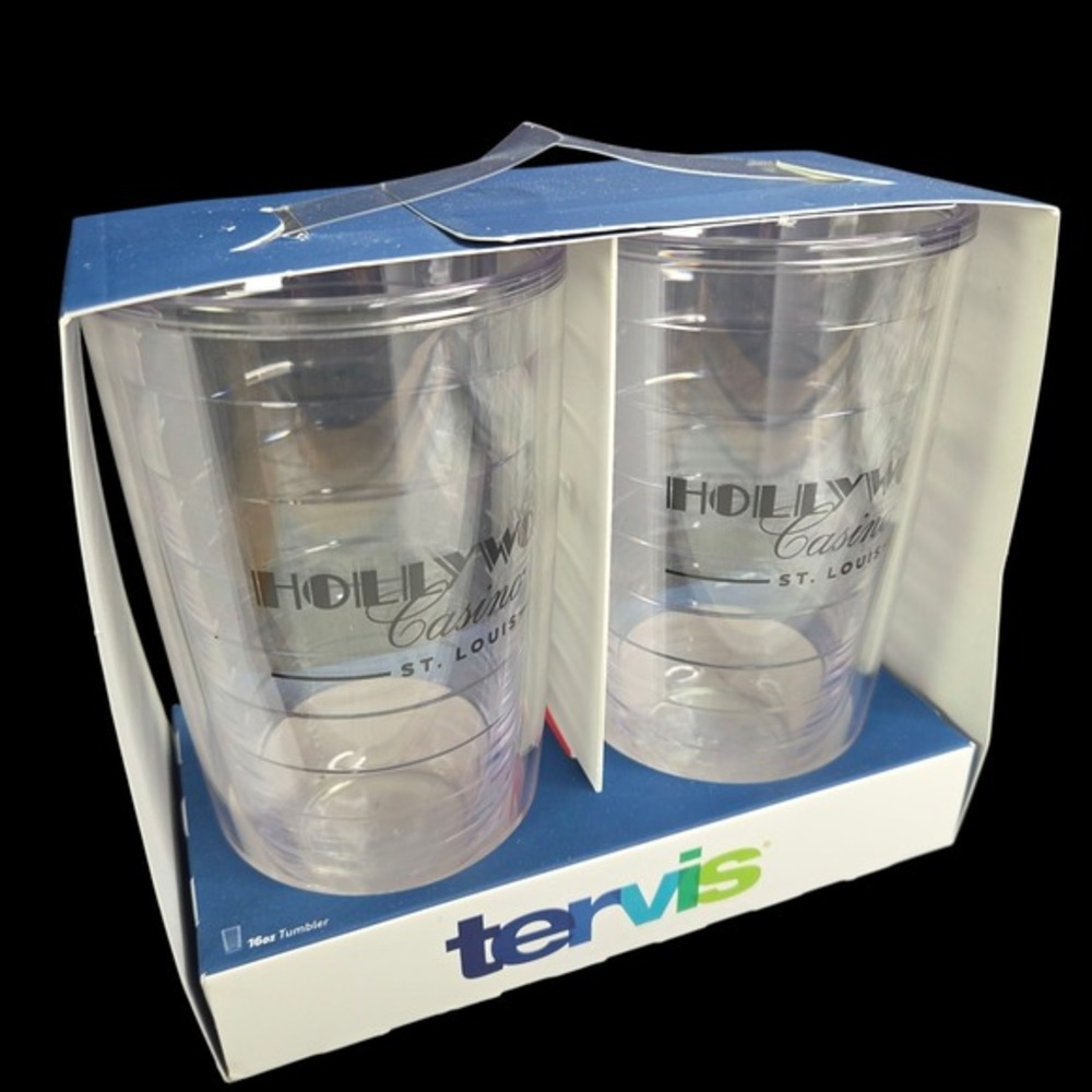 Clear Tervis 16 oz Insulated Tumbler 2 Pack Hollywood Casino Microwave Freezer